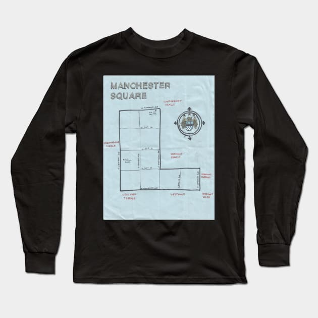 Manchester Square Long Sleeve T-Shirt by PendersleighAndSonsCartography